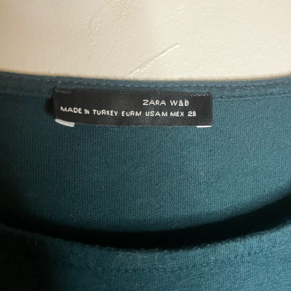 Zara W&B Collection Green Tie Knot Front, Green Dress, Women’s Size Medium - Picture 4 of 7